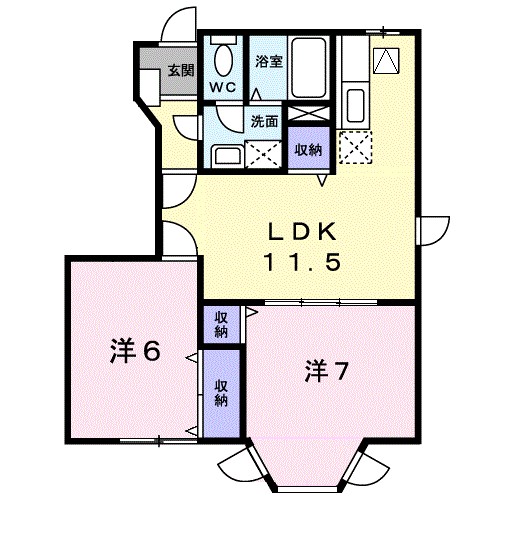 モンラルジュ７番館 101号室 間取り