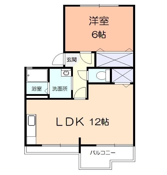 イーストヴィレッジB 203号室 間取り