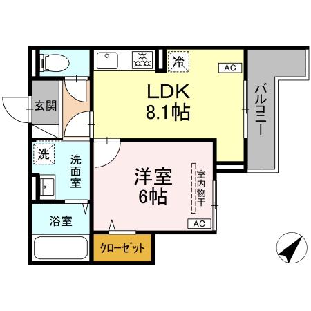 （仮称）D Paina Hino 303号室 間取り