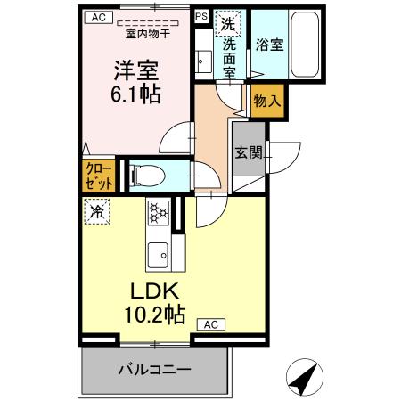 （仮称）D Paina Hino 301号室 間取り
