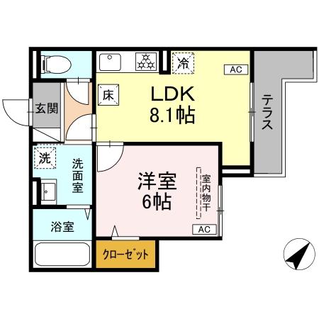 （仮称）D Paina Hino 103号室 間取り
