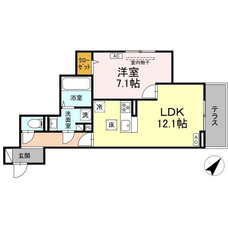 （仮称）D Paina Hino 102号室 間取り