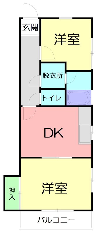 日野コープ今井 301号室 間取り