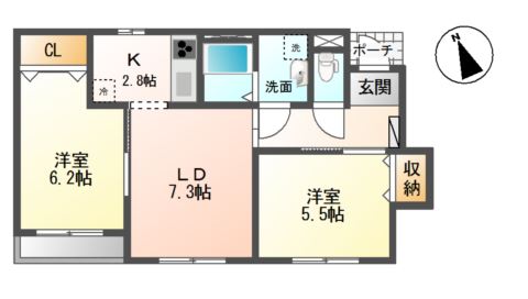 ハピア清水台Ⅱ 間取り