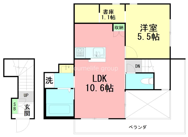 (仮)長後メゾン 202号室 間取り