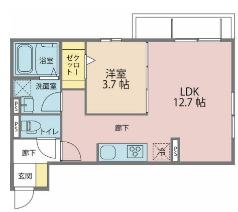 マオパレス愛甲石田 103号室 間取り