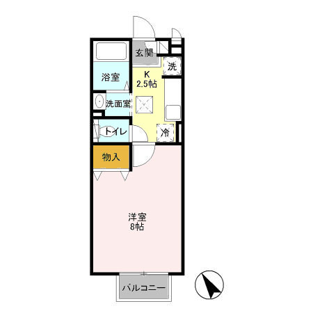 マ・メゾン ＡＳＵＫＡ Ⅱ 106号室 間取り