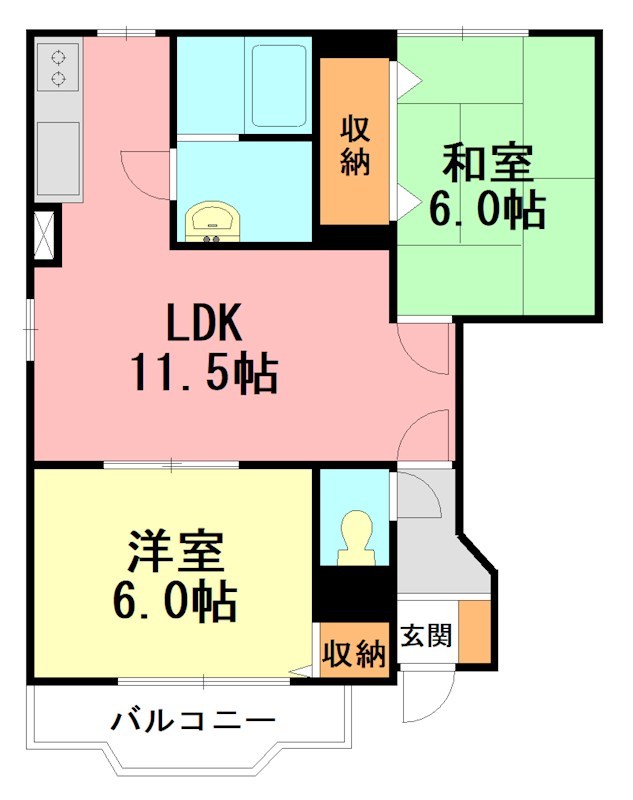 フレイジェⅠ 101号室 間取り