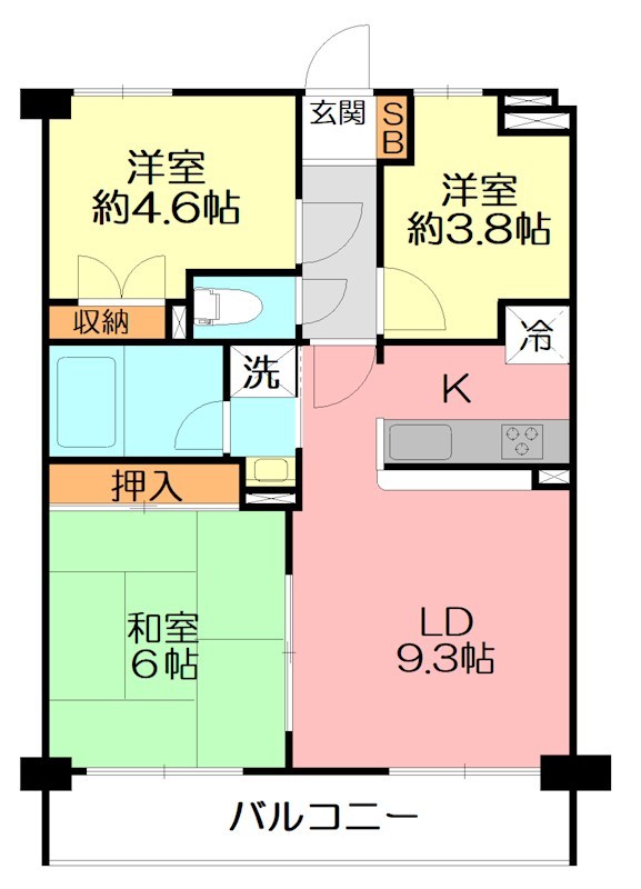 ナイスアーバン平塚中央 305号室 間取り