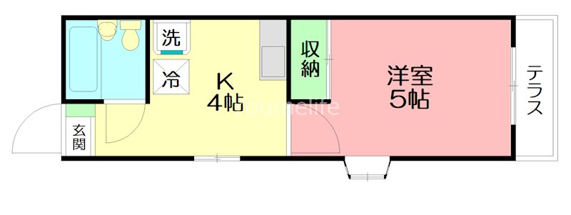 プラーズ城南B 103号室 間取り