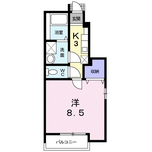グリーンコートＢ 103号室 間取り