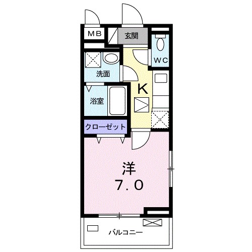 ａｕｂｅ　ｎｅｏ 101号室 間取り