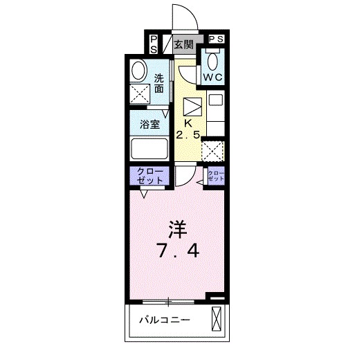 オーブ 104号室 間取り