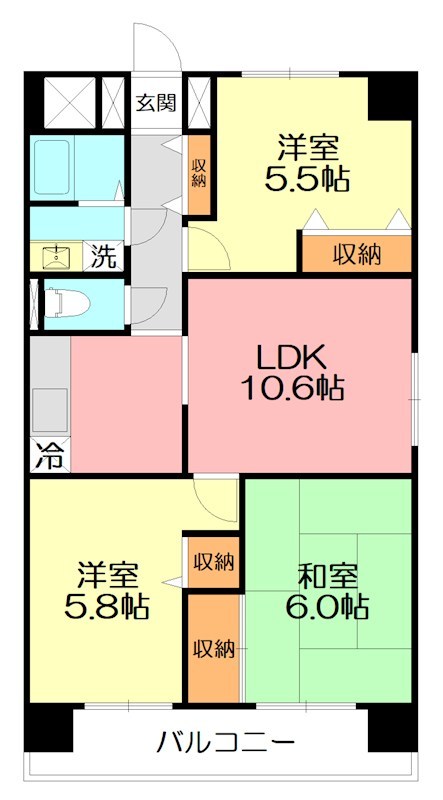 サニープレイス 0305号室 間取り