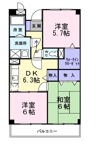 エスポワ－ルいずみ野 104号室 間取り