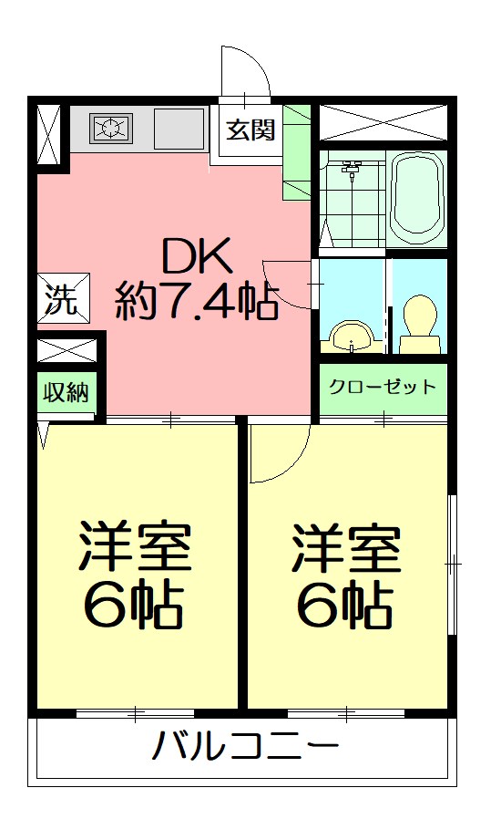 ＰＩＮＥＮＵＴⅠ 302号室 間取り