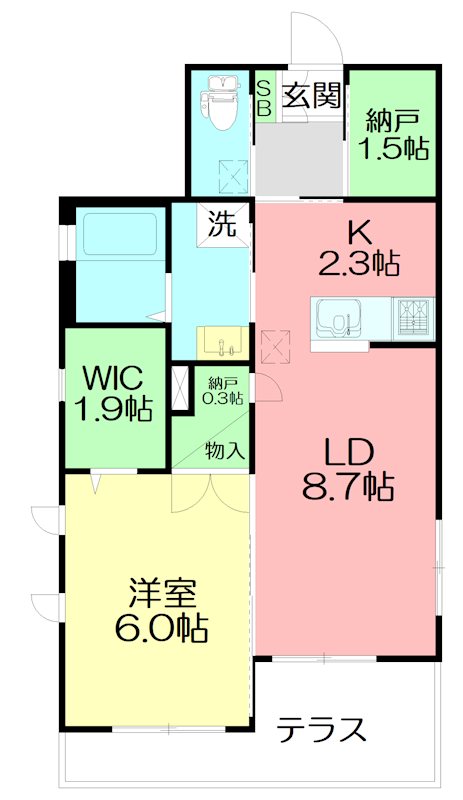 クレール和泉が丘 102号室 間取り