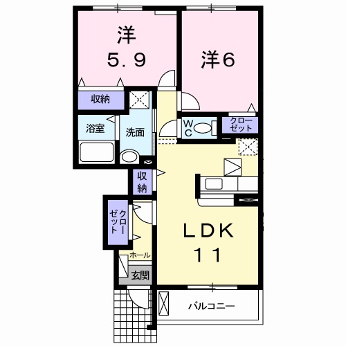 クレストガーデンⅡ 104号室 間取り