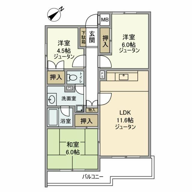 シャルム東戸塚 203号室 間取り