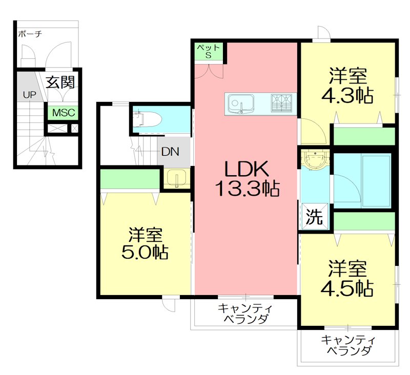 ボヌール鵠沼 201号室 間取り
