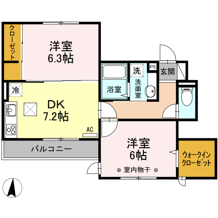 ラマージュⅥ 102号室 間取り