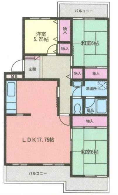 森の里くすのき台団地1号棟 302号室 間取り