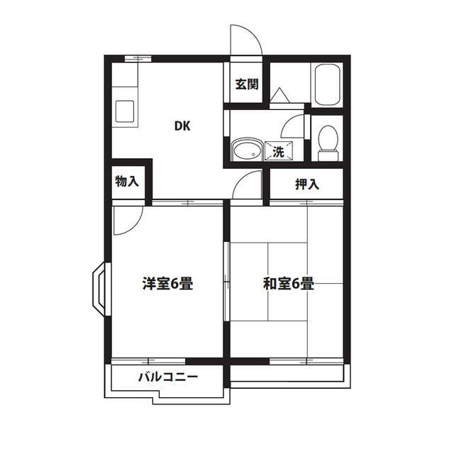 なでしこハイム 202号室 間取り