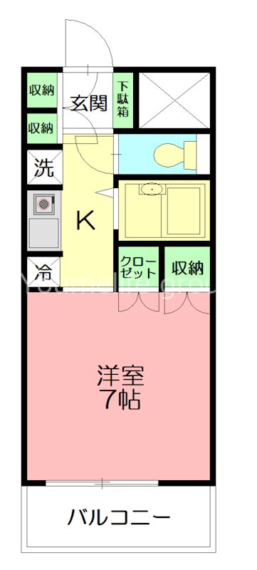 厚木アザレアビル 601号室 間取り