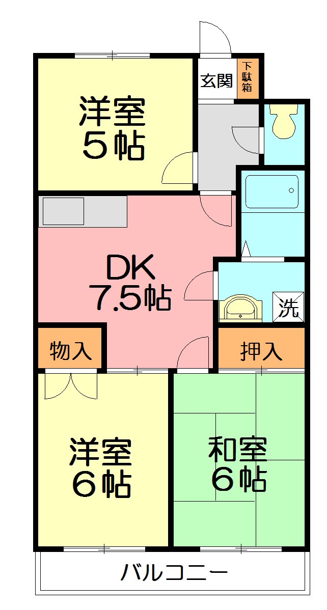 シティパル戸塚第２ 105号室 間取り