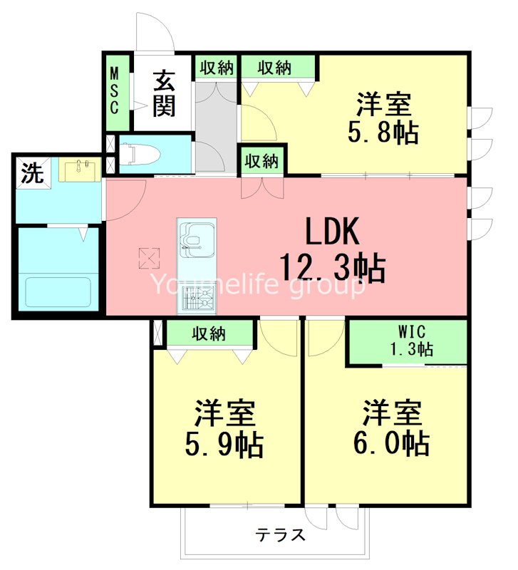 （仮称）鴨宮メゾン 101号室 間取り