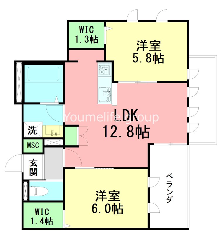 （仮称）鴨宮メゾン 201号室 間取り