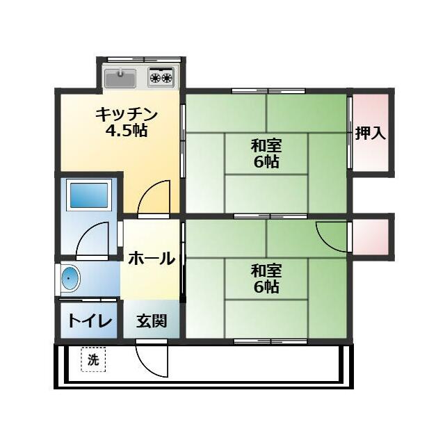 飯山アパート 201号室 間取り
