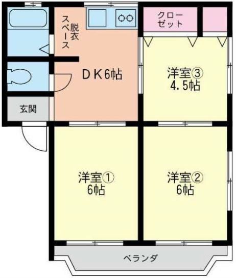 太陽ハイツ 202号室 間取り