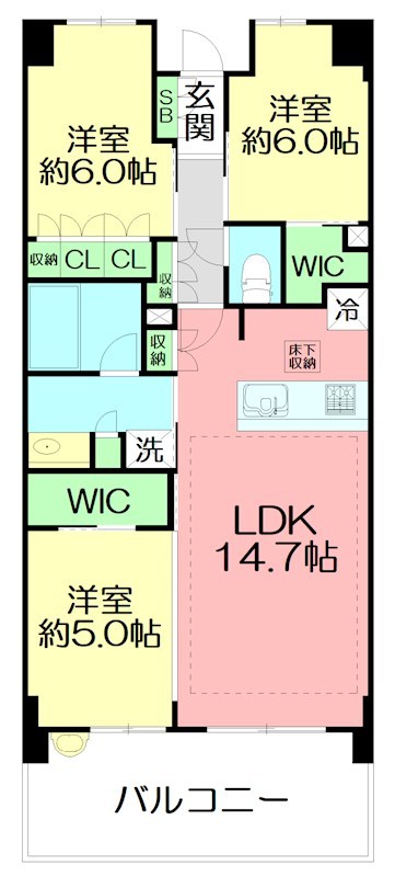 日神グランパレス茅ヶ崎東海岸 206号室 間取り