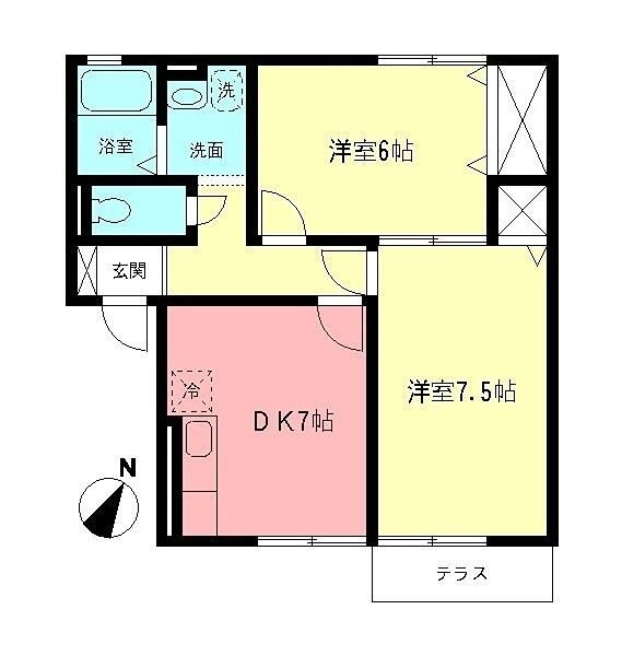 セジュール相模が丘Ⅱ 102号室 間取り