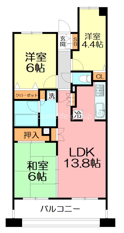 グランシャトレ小田原 503号室 間取り