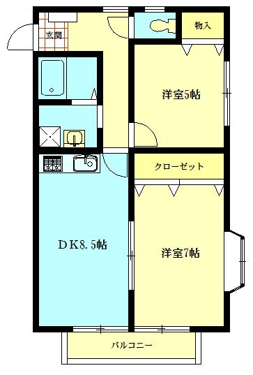 サクロス柏陽 201号室 間取り