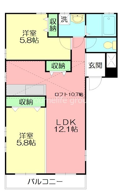 ラ・クエスタゆめが丘Ｄ 102号室 間取り
