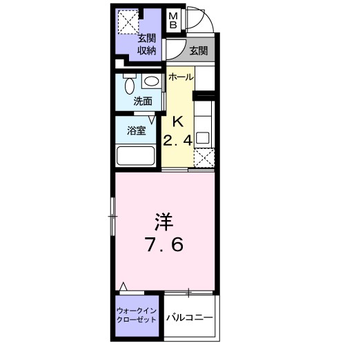 ポンドサイドＫ 206号室 間取り