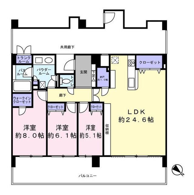 レイディアントシティ戸塚 7F号室 間取り