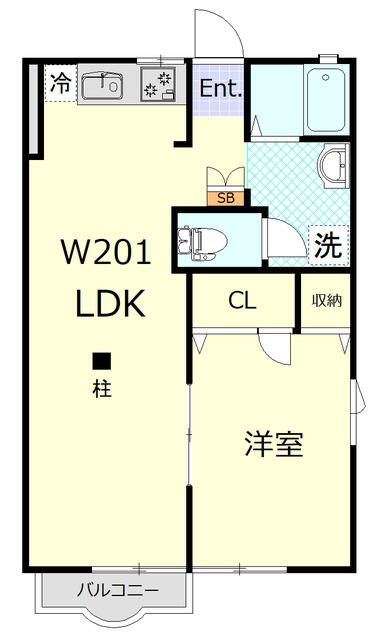 ルミネンス湘南桂台Ｗ 201号室 間取り