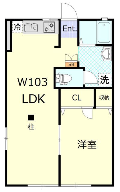 ルミネンス湘南桂台Ｗ 103号室 間取り