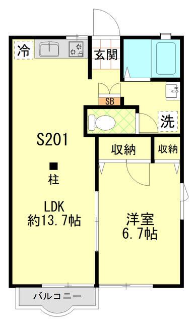 ルミネンス湘南桂台Ｓ 201号室 間取り