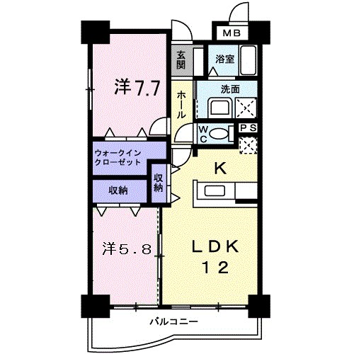 アンソレイエ　アオキ 207号室 間取り