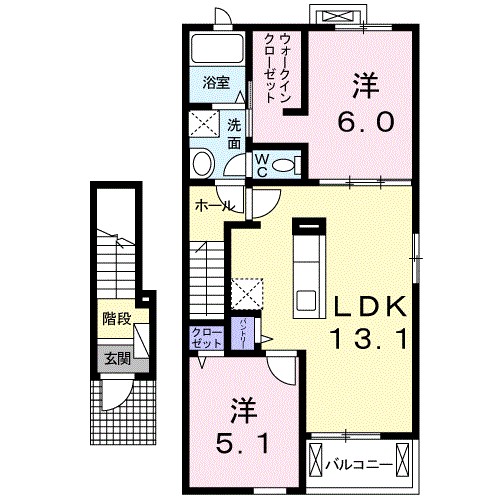 グリーンフォレストＢ 202号室 間取り
