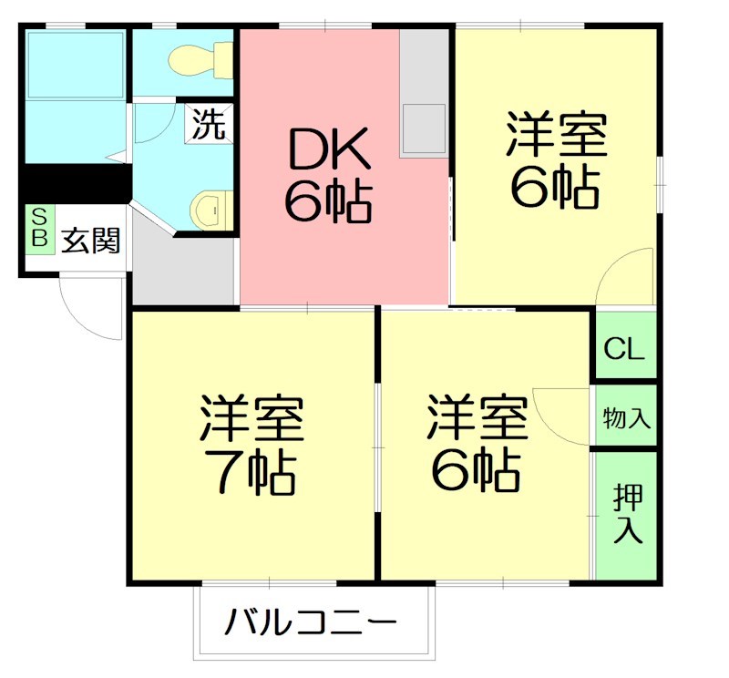 オゾンガーデンB 203号室 間取り