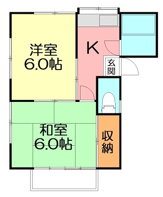 コーポプラムＡ棟 101号室 間取り