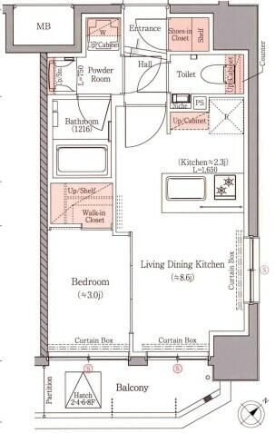 藤沢市鵠沼橘1丁目 マンション 3F号室 間取り
