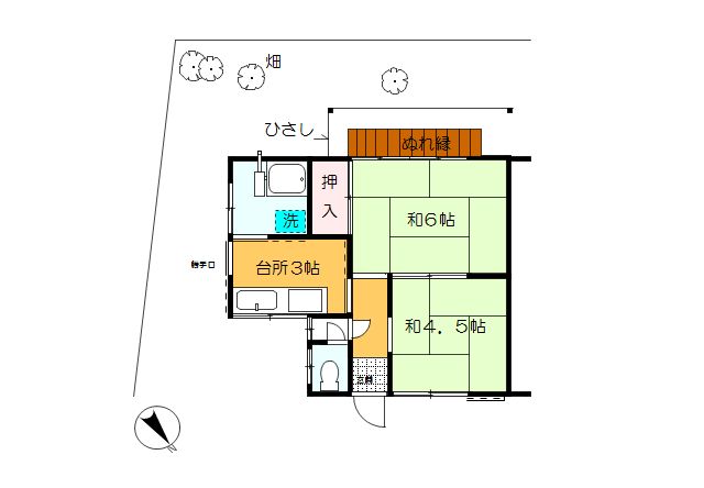 高井貸家 1号室 間取り