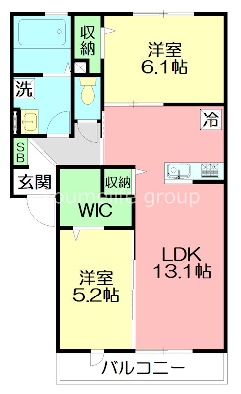 コンフォールⅠ 302号室 間取り